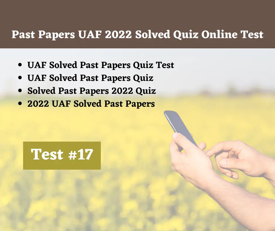 Past Papers UAF 2022 Solved Quiz Online Test
