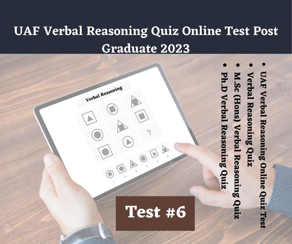 UAF Verbal Reasoning Quiz Online Test Post Graduate 2023